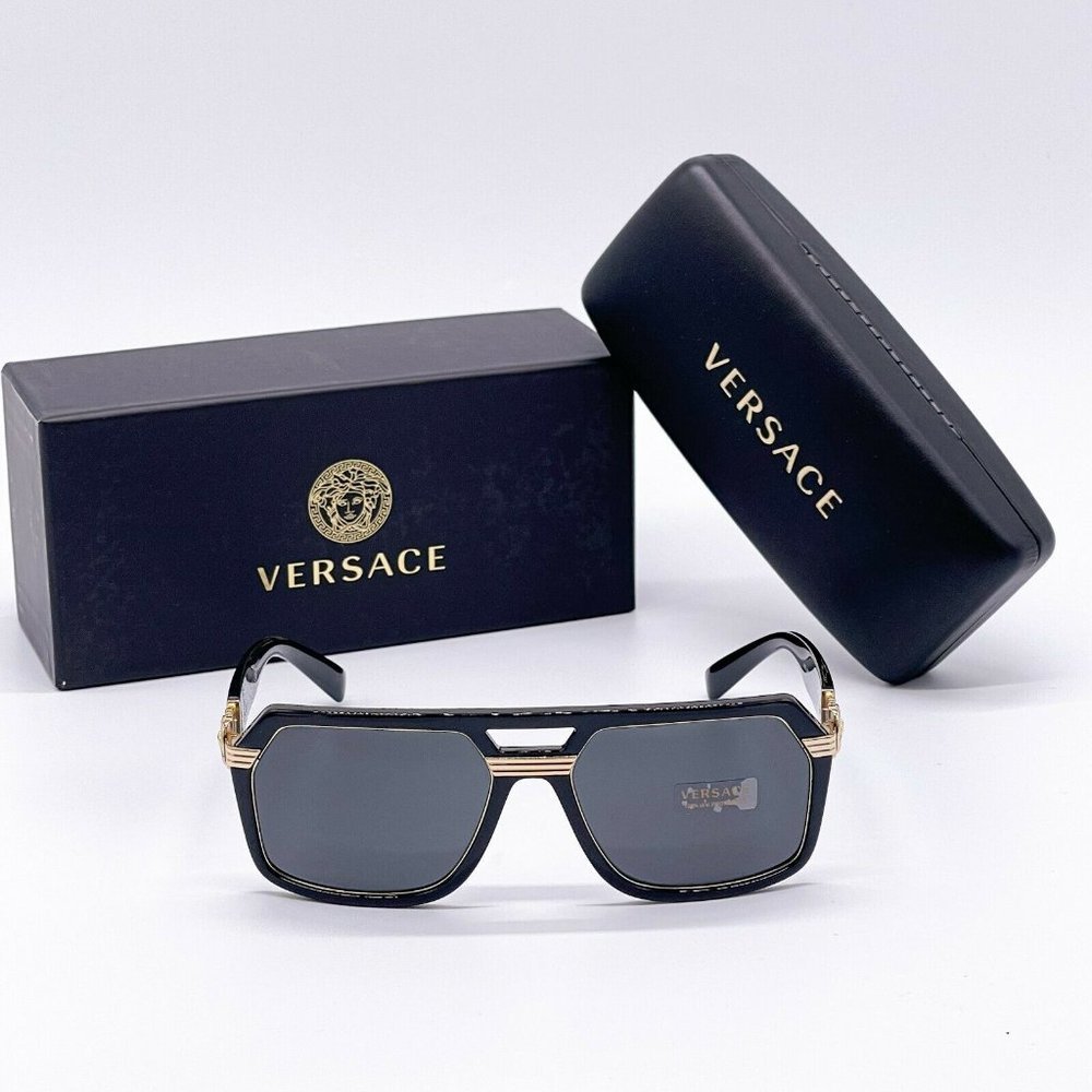 Sale! New Versace Black w/ Gold Unisex Sunglasses